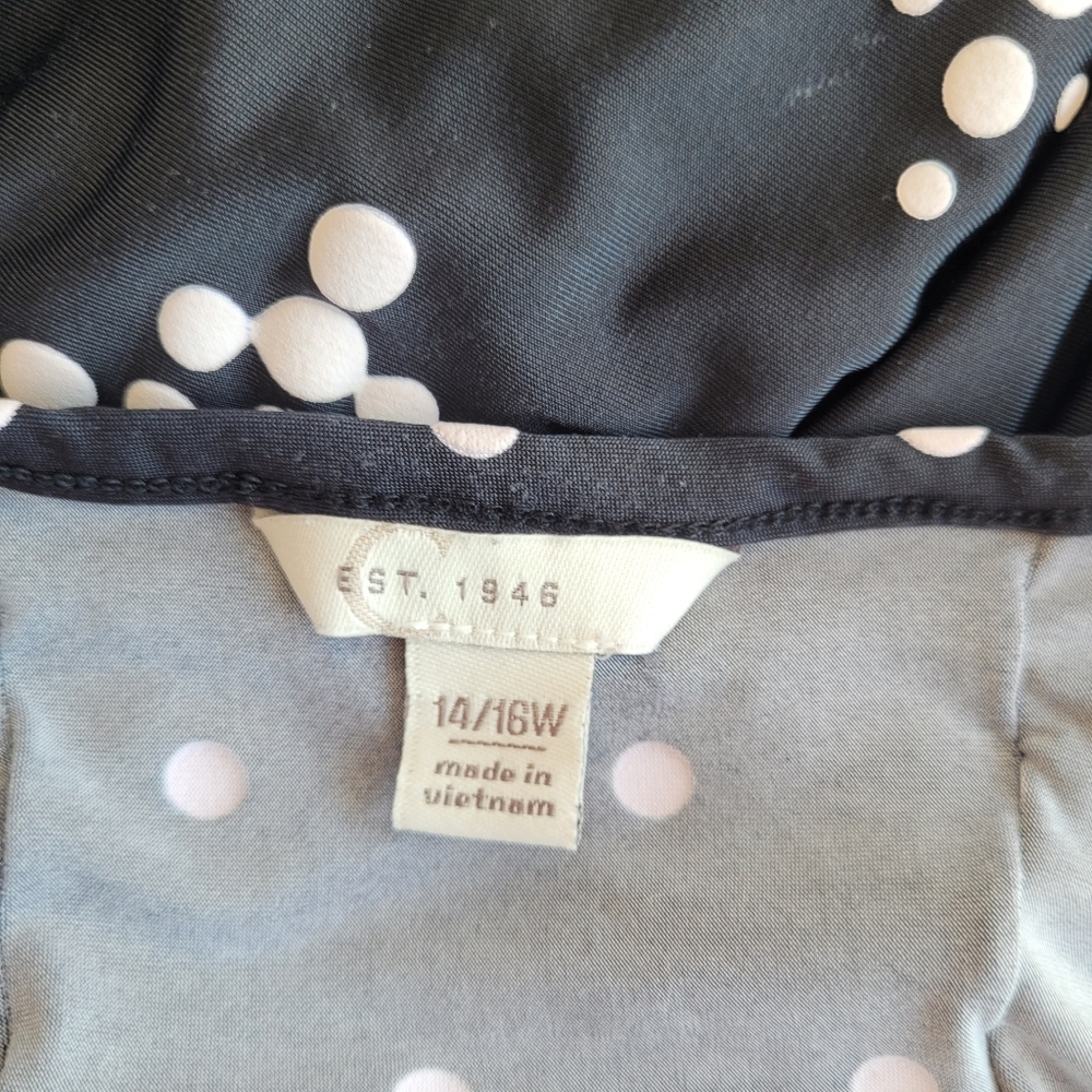 Cato Black And White Textured Polka Dot Dress Size 14/16W - Picture 3 of 4